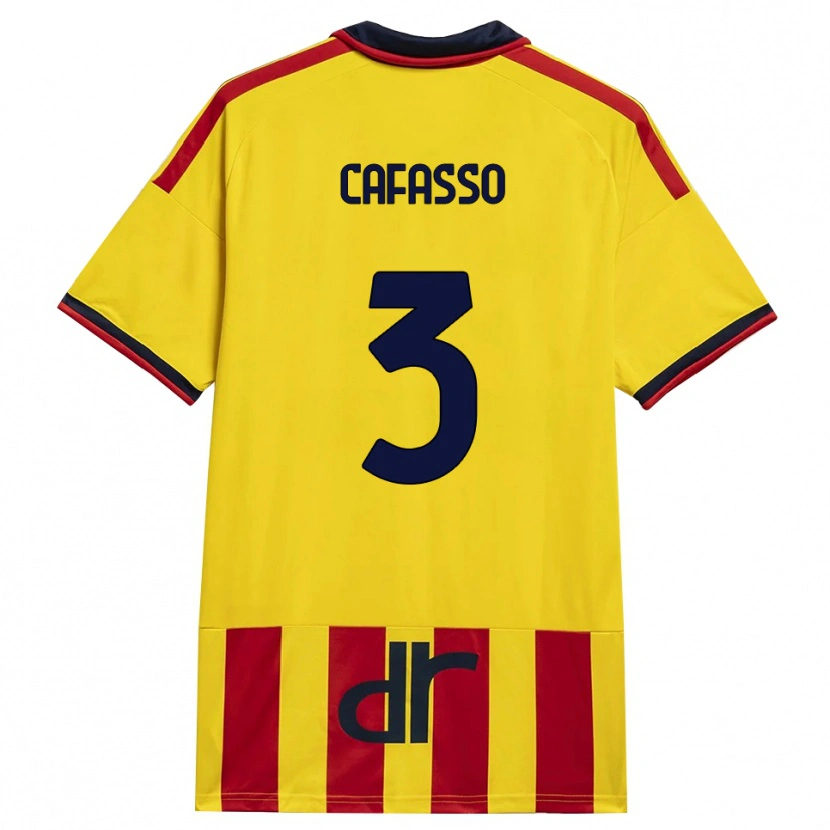 Danxen Hombre Camiseta Giuseppe Cafasso #3 Amarillo Rojo 1ª Equipación 2026/27 La Camisa