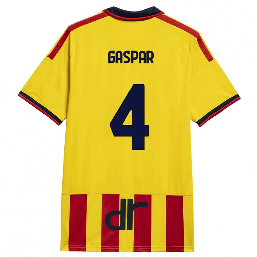 Danxen Hombre Camiseta Kialonda Gaspar #4 Amarillo Rojo 1ª Equipación 2026/27 La Camisa