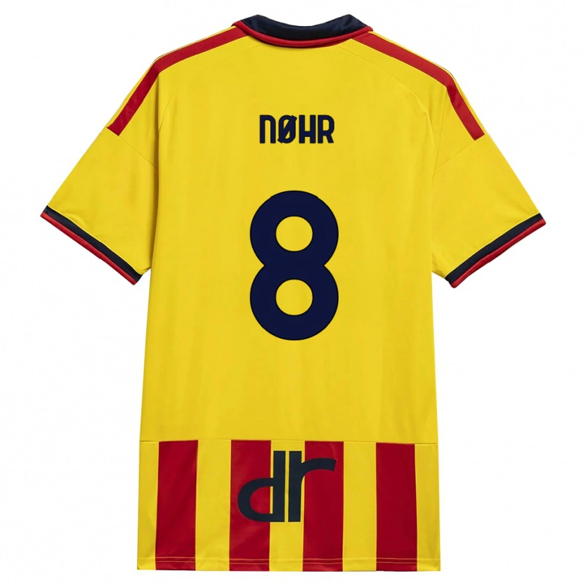 Danxen Hombre Camiseta Gustav Nøhr #8 Amarillo Rojo 1ª Equipación 2026/27 La Camisa