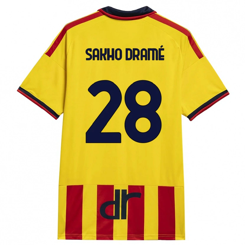 Danxen Hombre Camiseta Samba Sakho Dramé #28 Amarillo Rojo 1ª Equipación 2026/27 La Camisa