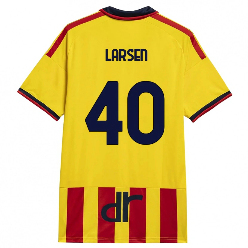 Danxen Hombre Camiseta Emil Larsen #40 Amarillo Rojo 1ª Equipación 2026/27 La Camisa