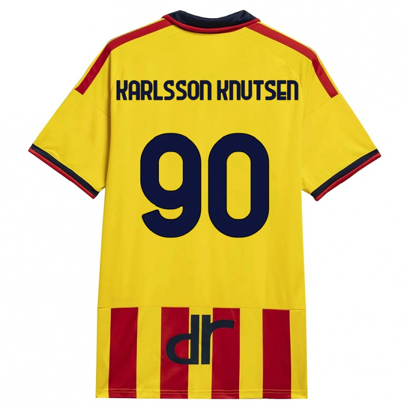 Danxen Hombre Camiseta Storm Karlsson Knutsen #90 Amarillo Rojo 1ª Equipación 2026/27 La Camisa