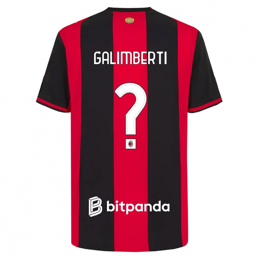 Danxen Hombre Camiseta Vittorio Galimberti #0 Rojo Negro Blanco 1ª Equipación 2026/27 La Camisa