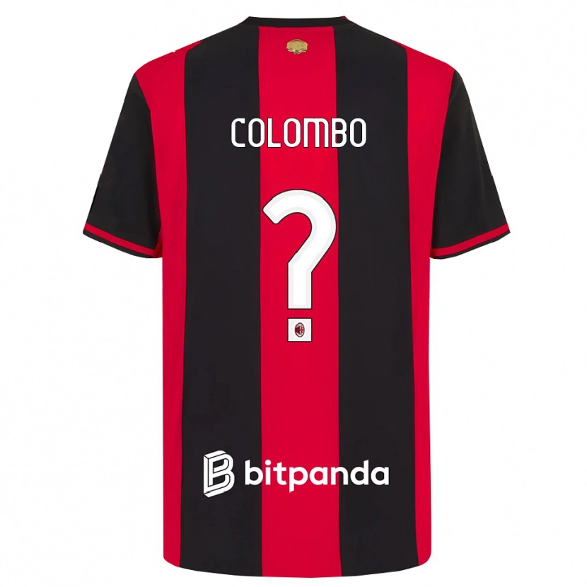 Danxen Hombre Camiseta Tommaso Colombo #0 Rojo Negro Blanco 1ª Equipación 2026/27 La Camisa
