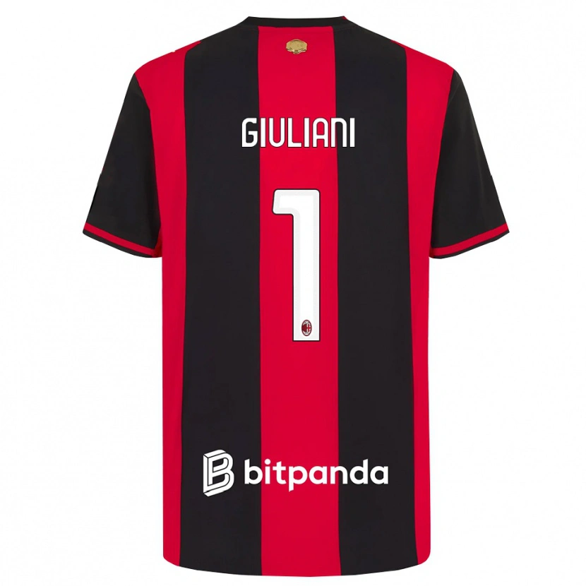 Danxen Hombre Camiseta Laura Giuliani #1 Rojo Negro Blanco 1ª Equipación 2026/27 La Camisa