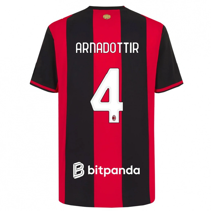 Danxen Hombre Camiseta Guony Arnadottir #4 Rojo Negro Blanco 1ª Equipación 2026/27 La Camisa