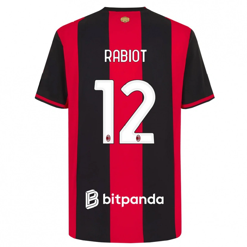 Danxen Hombre Camiseta Adrien Rabiot #12 Rojo Negro Blanco 1ª Equipación 2026/27 La Camisa