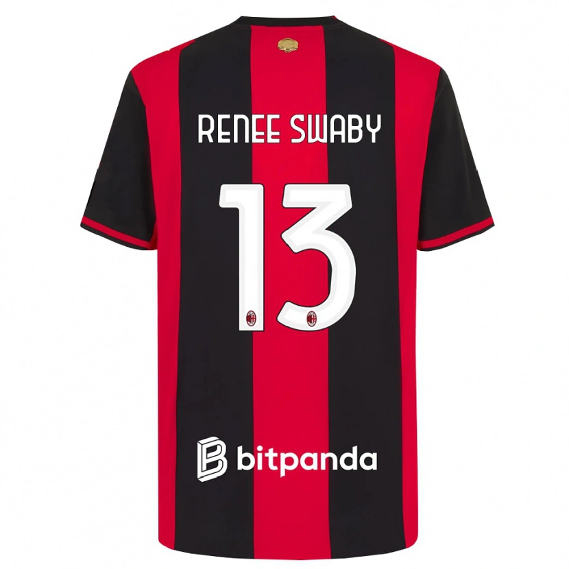 Danxen Hombre Camiseta Allyson Renee Swaby #13 Rojo Negro Blanco 1ª Equipación 2026/27 La Camisa