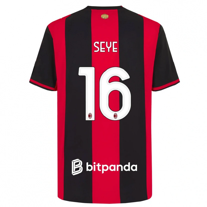 Danxen Hombre Camiseta Abdou Seye #16 Rojo Negro Blanco 1ª Equipación 2026/27 La Camisa