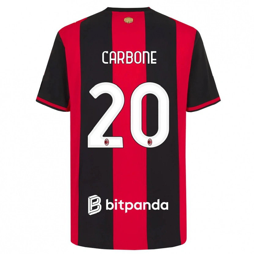 Danxen Hombre Camiseta Emanuele Carbone #20 Rojo Negro Blanco 1ª Equipación 2026/27 La Camisa