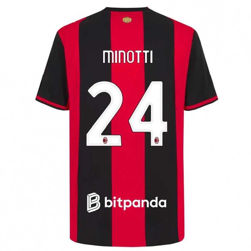 Danxen Hombre Camiseta Gabriele Minotti #24 Rojo Negro Blanco 1ª Equipación 2026/27 La Camisa