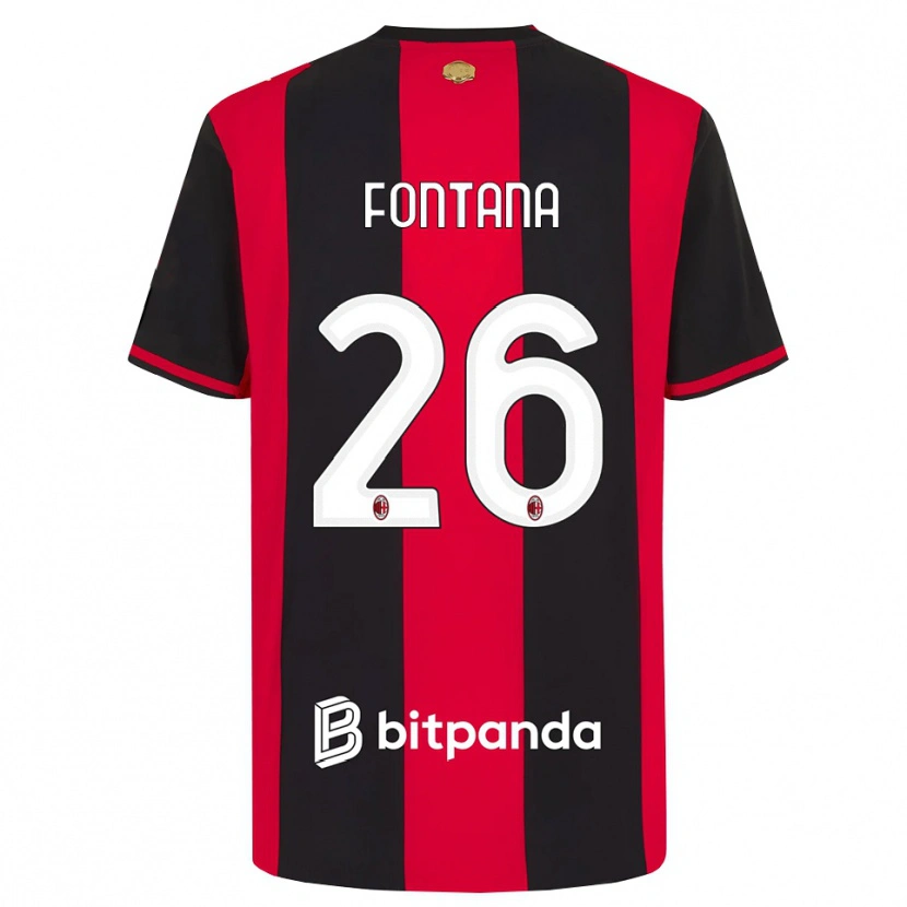Danxen Hombre Camiseta Francesco Fontana #26 Rojo Negro Blanco 1ª Equipación 2026/27 La Camisa