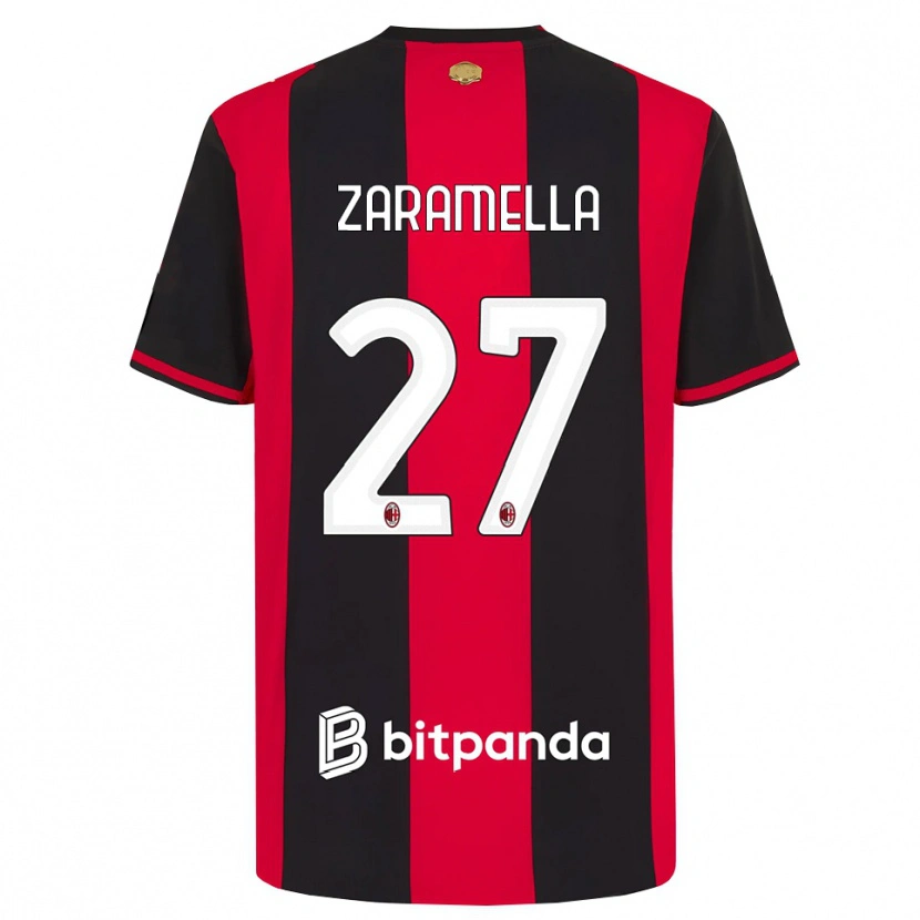 Danxen Hombre Camiseta Mattia Zaramella #27 Rojo Negro Blanco 1ª Equipación 2026/27 La Camisa