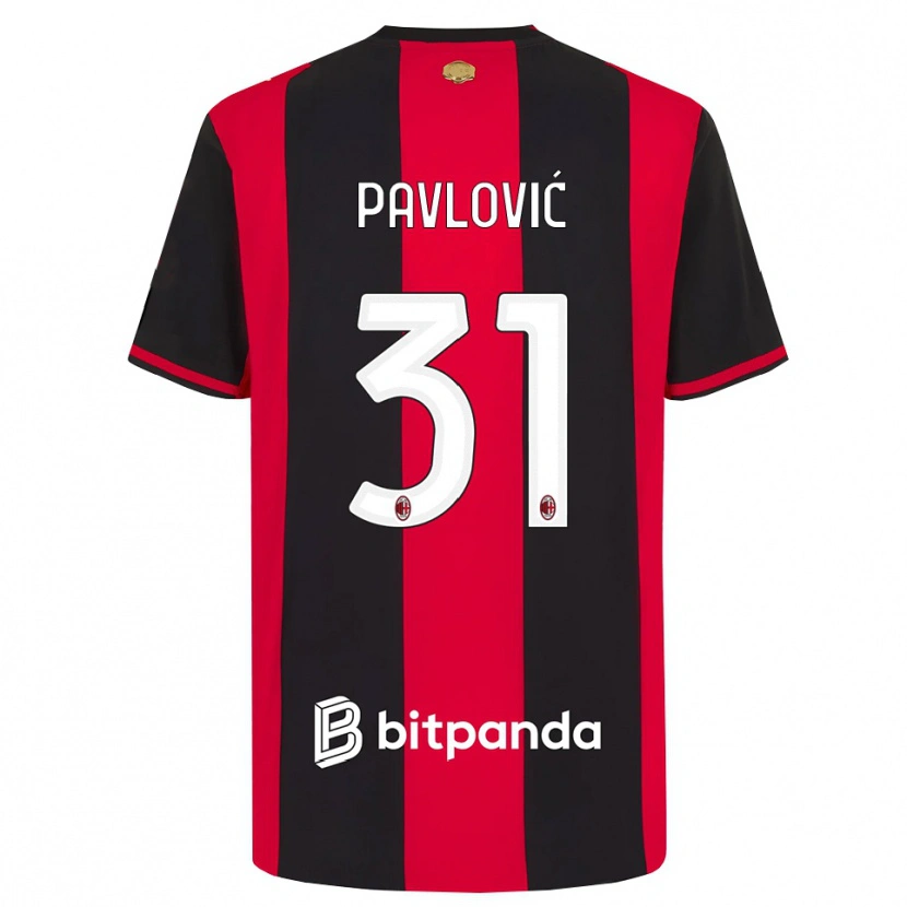 Danxen Hombre Camiseta Strahinja Pavlović #31 Rojo Negro Blanco 1ª Equipación 2026/27 La Camisa