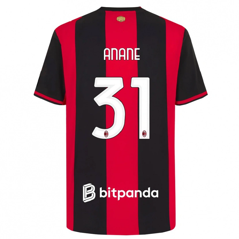 Danxen Hombre Camiseta Emmanuel Anane #31 Rojo Negro Blanco 1ª Equipación 2026/27 La Camisa