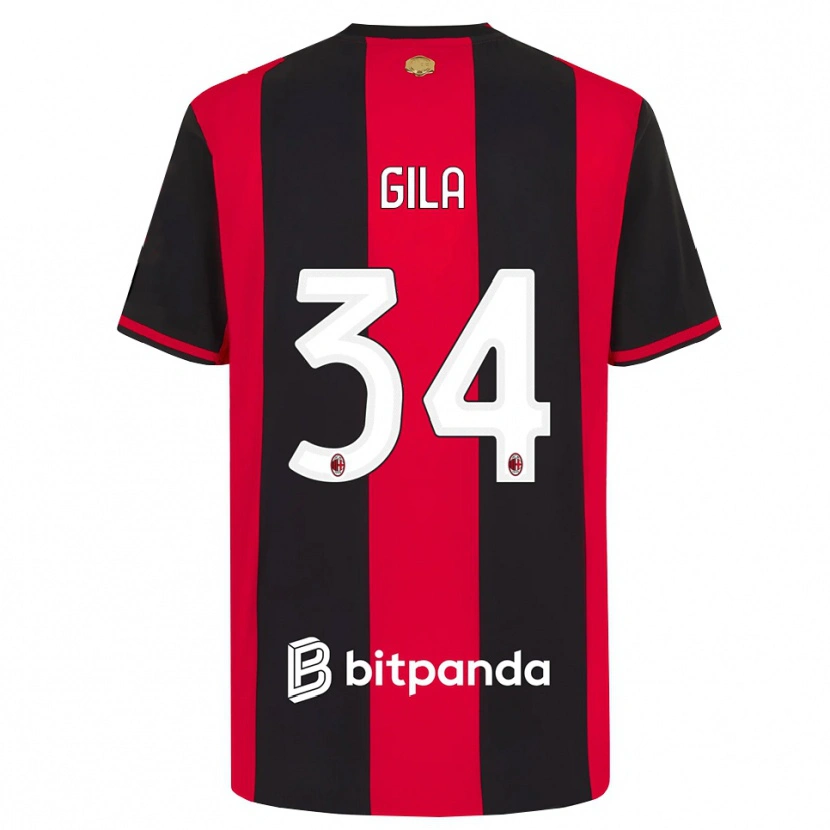 Danxen Hombre Camiseta Mario Gila #34 Rojo Negro Blanco 1ª Equipación 2026/27 La Camisa