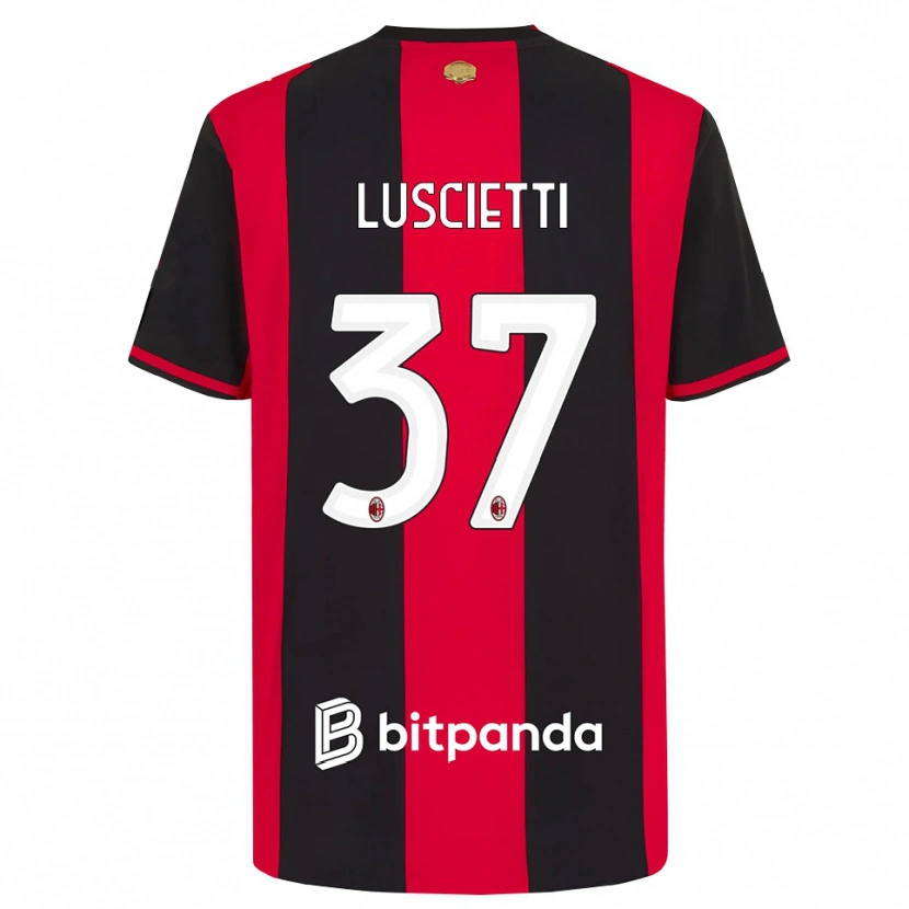 Danxen Hombre Camiseta Abebe Luscietti #37 Rojo Negro Blanco 1ª Equipación 2026/27 La Camisa