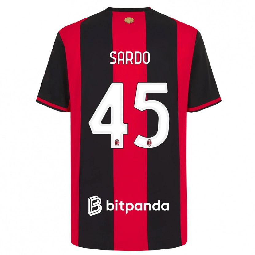 Danxen Hombre Camiseta Jacopo Sardo #45 Rojo Negro Blanco 1ª Equipación 2026/27 La Camisa