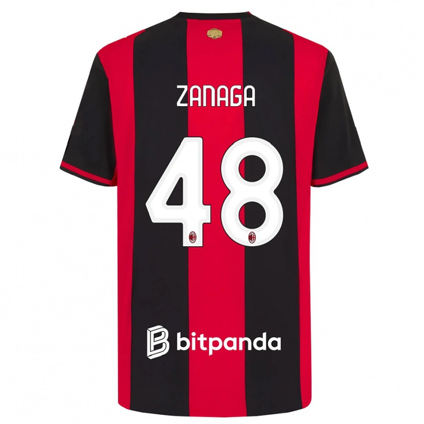 Danxen Hombre Camiseta Edoardo Zanaga #48 Rojo Negro Blanco 1ª Equipación 2026/27 La Camisa