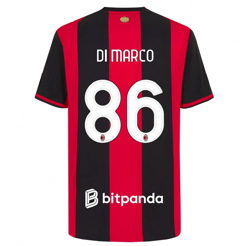 Danxen Hombre Camiseta Luca Di Marco #86 Rojo Negro Blanco 1ª Equipación 2026/27 La Camisa