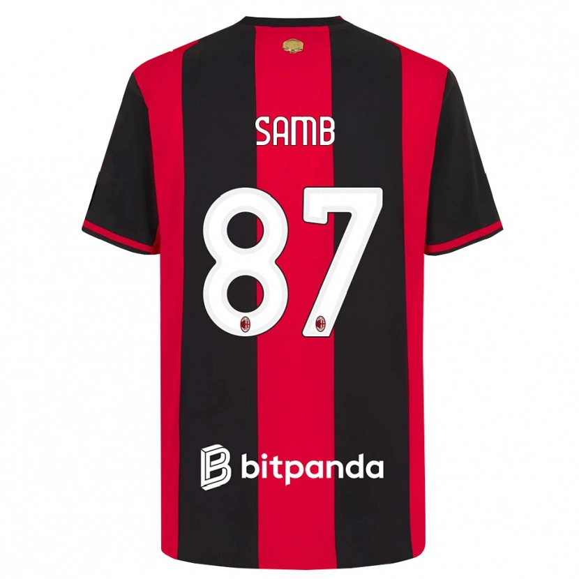 Danxen Hombre Camiseta Ablaye Samb #87 Rojo Negro Blanco 1ª Equipación 2026/27 La Camisa