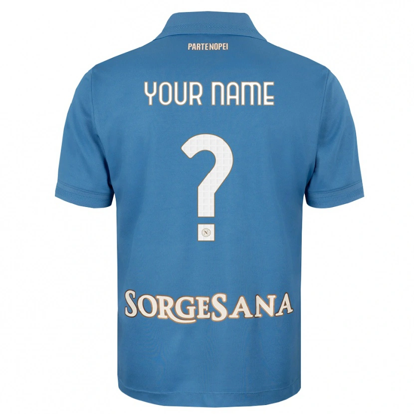 Danxen Hombre Camiseta Su Nombre #0 Azul Neblina Blanco 1ª Equipación 2026/27 La Camisa