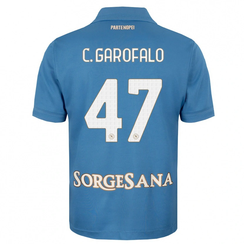 Danxen Hombre Camiseta Christian Garofalo #47 Azul Neblina Blanco 1ª Equipación 2026/27 La Camisa