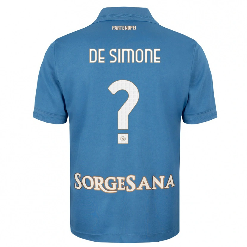 Danxen Hombre Camiseta Paolo De Simone #0 Azul Neblina Blanco 1ª Equipación 2026/27 La Camisa