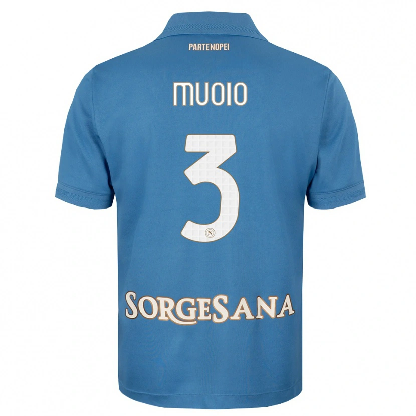 Danxen Hombre Camiseta Gabriele Muoio #3 Azul Neblina Blanco 1ª Equipación 2026/27 La Camisa
