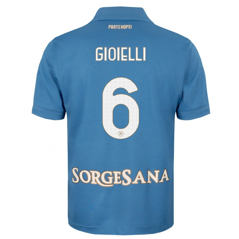 Danxen Hombre Camiseta Francesco Pio Gioielli #6 Azul Neblina Blanco 1ª Equipación 2026/27 La Camisa
