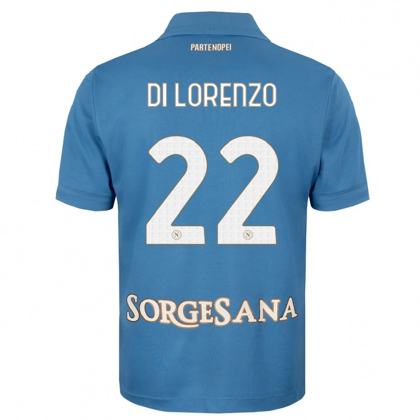 Danxen Hombre Camiseta Giovanni Di Lorenzo #22 Azul Neblina Blanco 1ª Equipación 2026/27 La Camisa