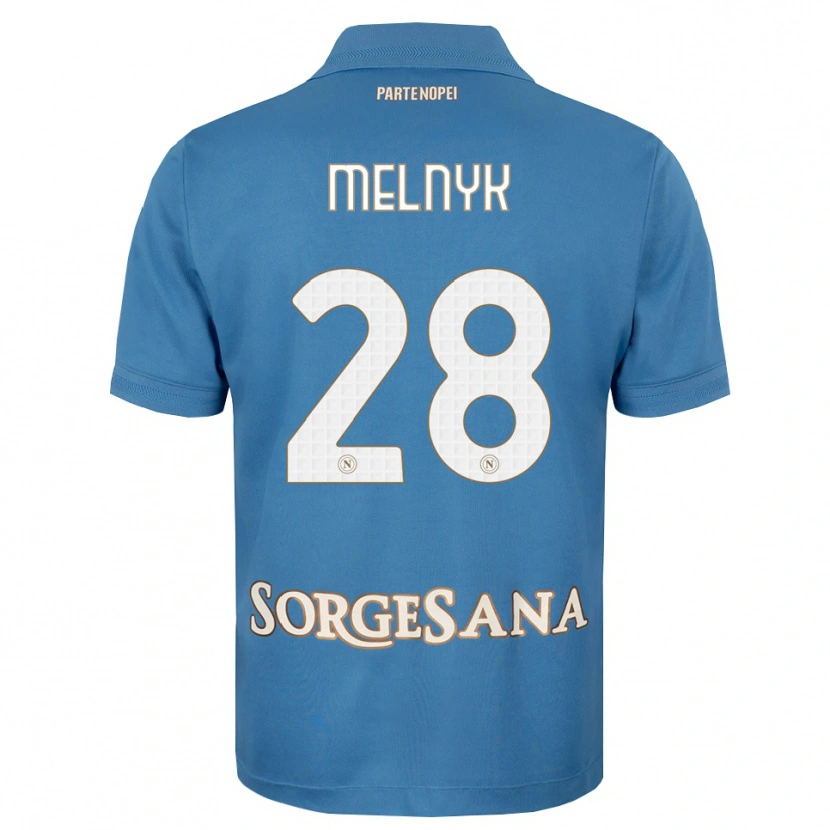 Danxen Hombre Camiseta Mykyta Melnyk #28 Azul Neblina Blanco 1ª Equipación 2026/27 La Camisa