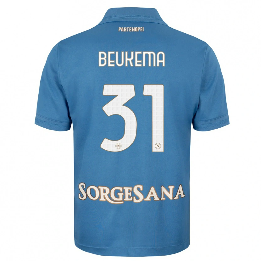 Danxen Hombre Camiseta Sam Beukema #31 Azul Neblina Blanco 1ª Equipación 2026/27 La Camisa