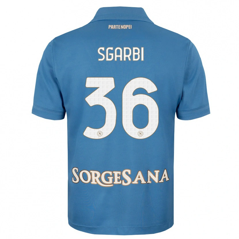 Danxen Hombre Camiseta Lorenzo Sgarbi #36 Azul Neblina Blanco 1ª Equipación 2026/27 La Camisa