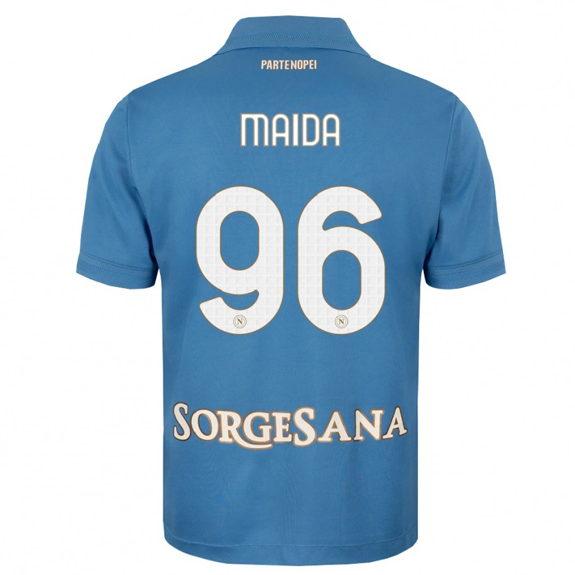 Danxen Hombre Camiseta Giuseppe Maida #96 Azul Neblina Blanco 1ª Equipación 2026/27 La Camisa
