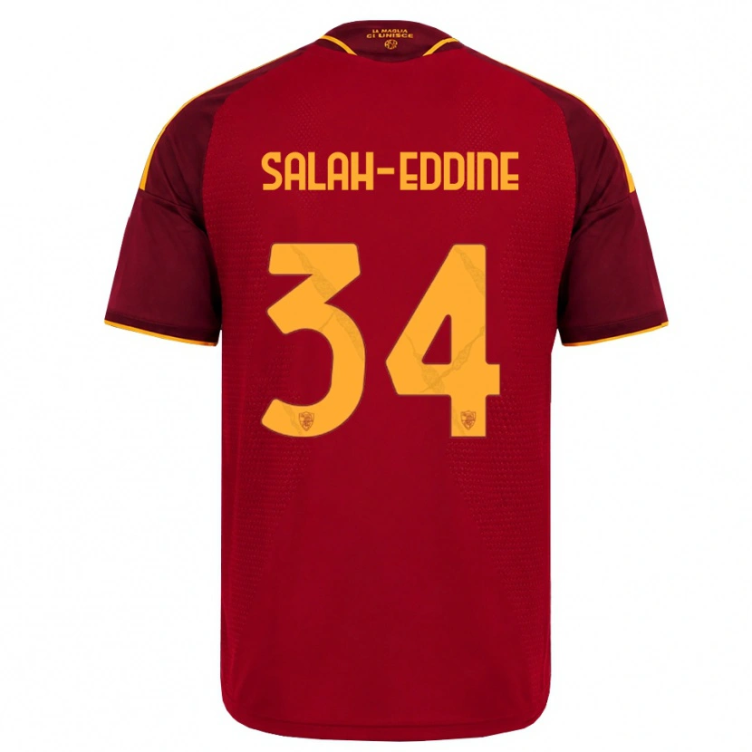 Danxen Hombre Camiseta Anass Salah-Eddine #34 Rojo Dorado Amarillo 1ª Equipación 2026/27 La Camisa
