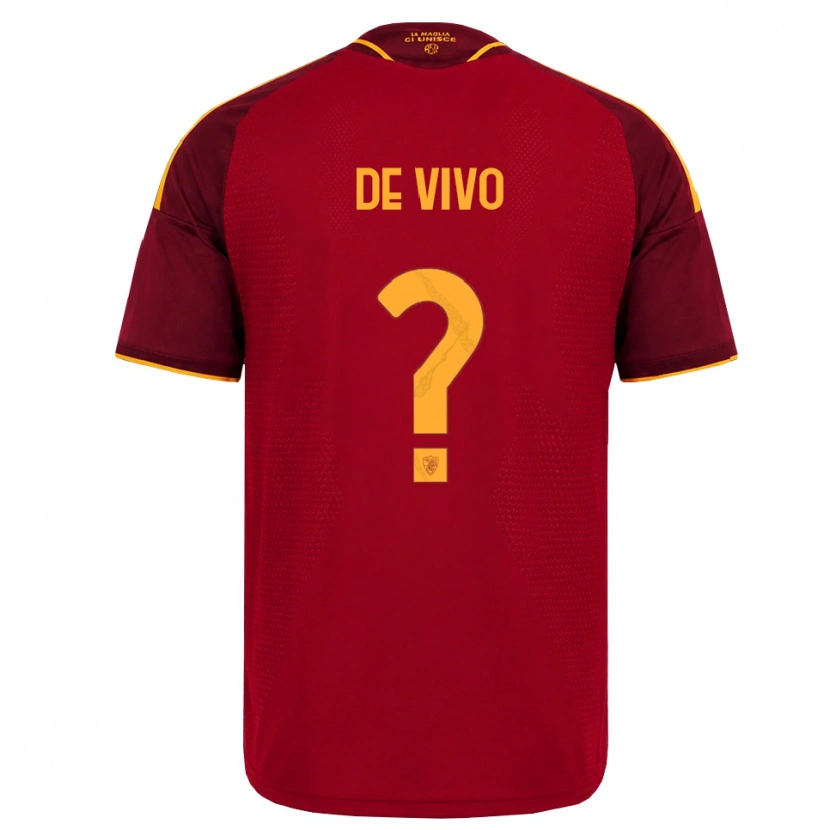 Danxen Hombre Camiseta Davide De Vivo #0 Rojo Dorado Amarillo 1ª Equipación 2026/27 La Camisa