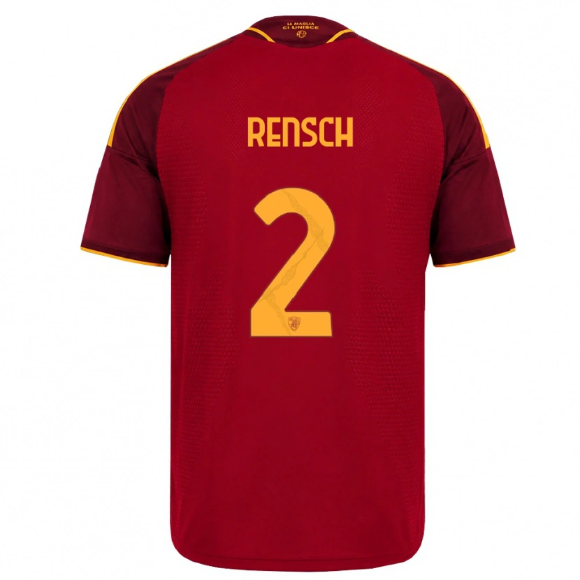 Danxen Hombre Camiseta Devyne Rensch #2 Rojo Dorado Amarillo 1ª Equipación 2026/27 La Camisa