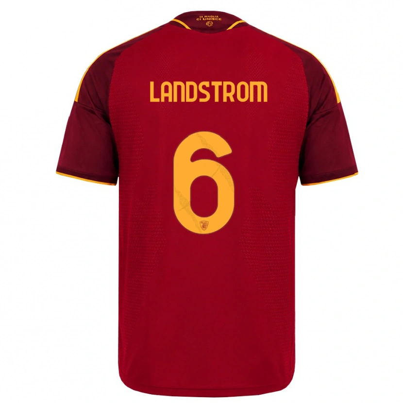 Danxen Hombre Camiseta Elin Landstrom #6 Rojo Dorado Amarillo 1ª Equipación 2026/27 La Camisa