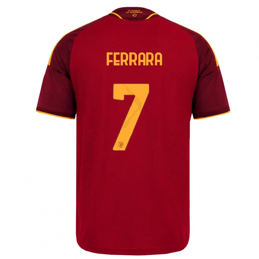 Danxen Hombre Camiseta Francesco Ferrara #7 Rojo Dorado Amarillo 1ª Equipación 2026/27 La Camisa