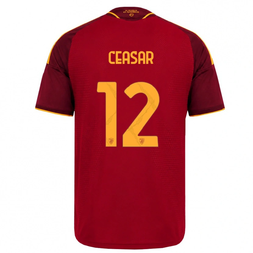 Danxen Hombre Camiseta Camelia Ceasar #12 Rojo Dorado Amarillo 1ª Equipación 2026/27 La Camisa