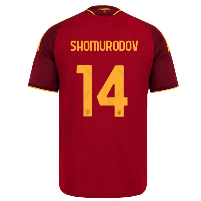 Danxen Hombre Camiseta Eldor Shomurodov #14 Rojo Dorado Amarillo 1ª Equipación 2026/27 La Camisa