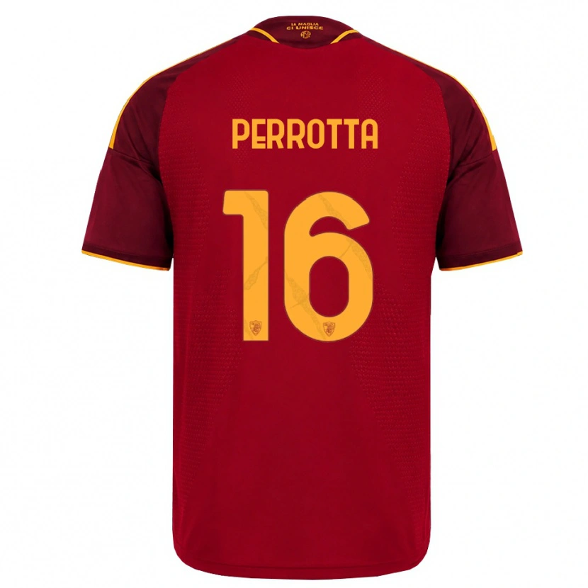 Danxen Hombre Camiseta Mathias Perrotta #16 Rojo Dorado Amarillo 1ª Equipación 2026/27 La Camisa