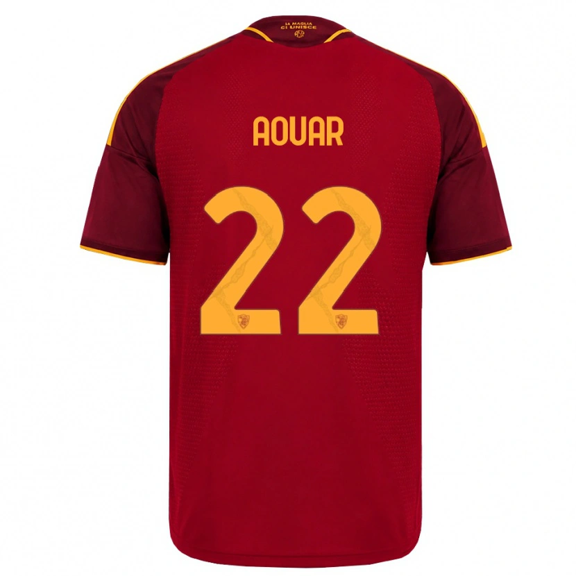 Danxen Hombre Camiseta Houssem Aouar #22 Rojo Dorado Amarillo 1ª Equipación 2026/27 La Camisa