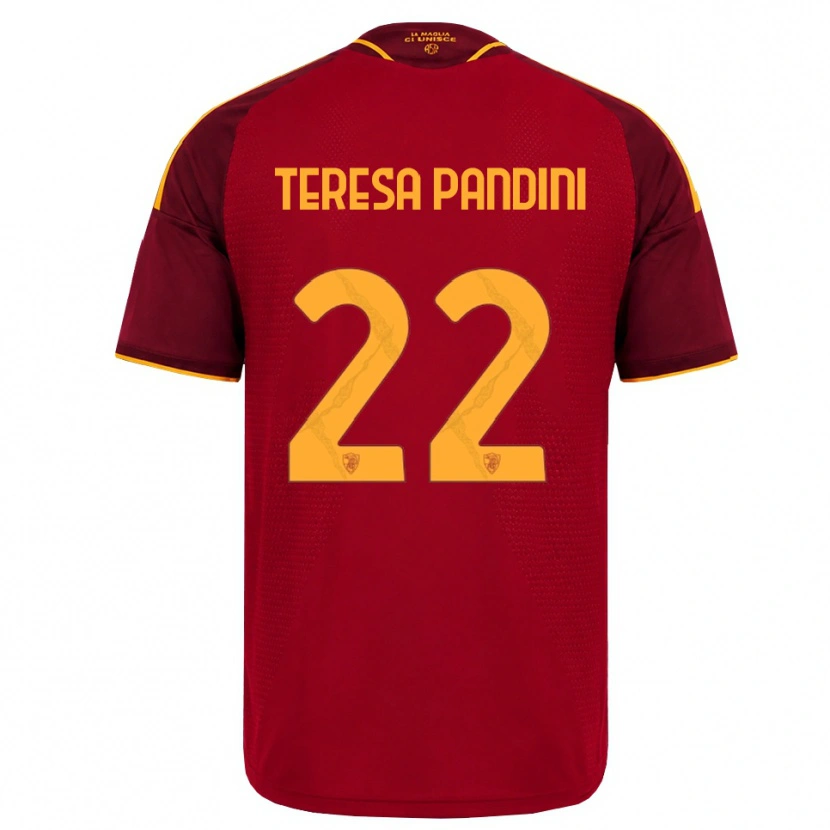 Danxen Hombre Camiseta Marta Teresa Pandini #22 Rojo Dorado Amarillo 1ª Equipación 2026/27 La Camisa