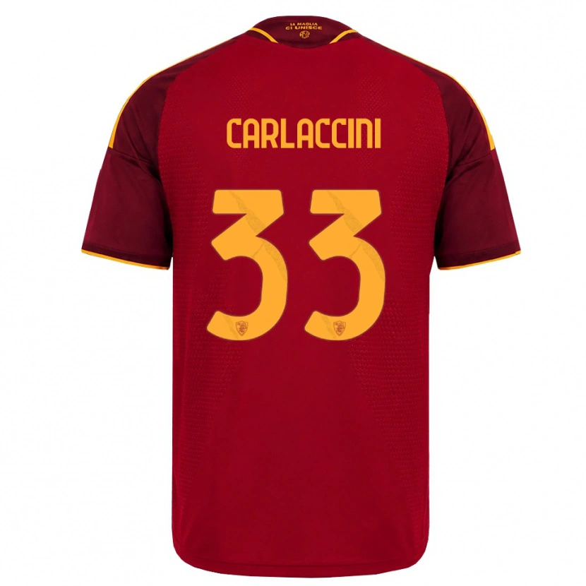 Danxen Hombre Camiseta Samuele Carlaccini #33 Rojo Dorado Amarillo 1ª Equipación 2026/27 La Camisa