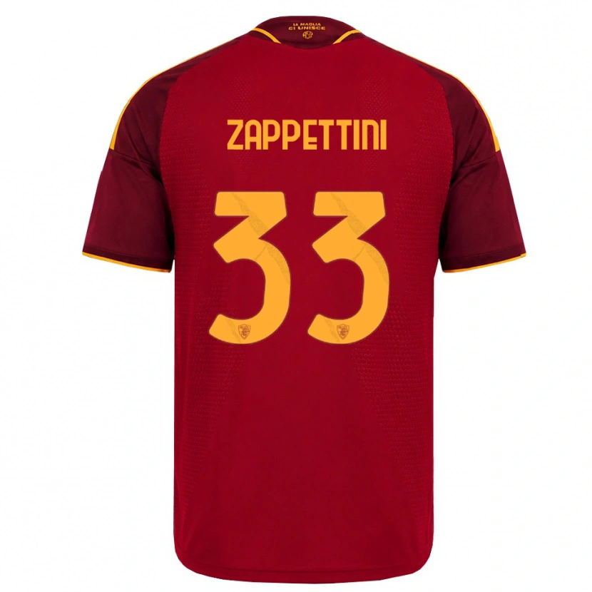 Danxen Hombre Camiseta Sara Zappettini #33 Rojo Dorado Amarillo 1ª Equipación 2026/27 La Camisa