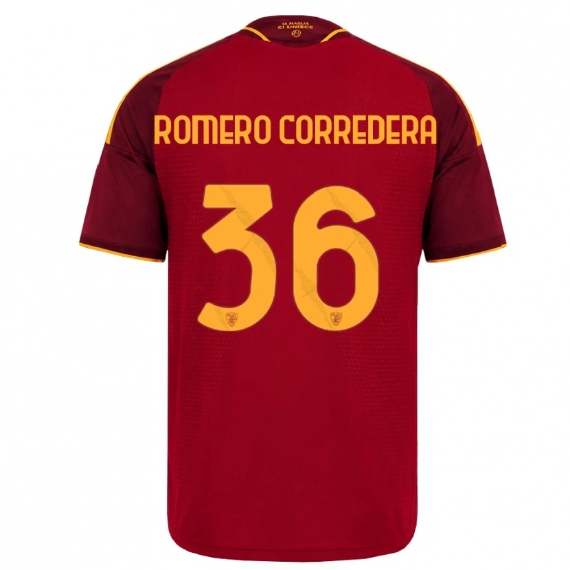 Danxen Hombre Camiseta Miguel Romero Corredera #36 Rojo Dorado Amarillo 1ª Equipación 2026/27 La Camisa