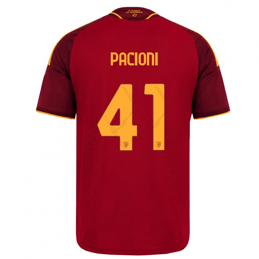 Danxen Hombre Camiseta Eleonora Pacioni #41 Rojo Dorado Amarillo 1ª Equipación 2026/27 La Camisa