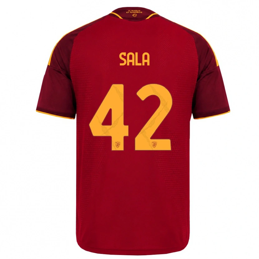 Danxen Hombre Camiseta Edoardo Sala #42 Rojo Dorado Amarillo 1ª Equipación 2026/27 La Camisa